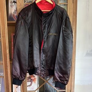 Vintage Reversible Satin Bomber Jacket – Caesars Palace (Black & Red)
